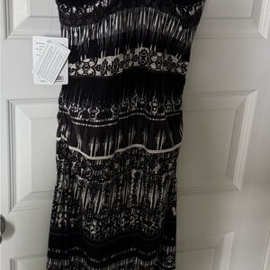 Athleta Black and White Strapless Sheath Dress